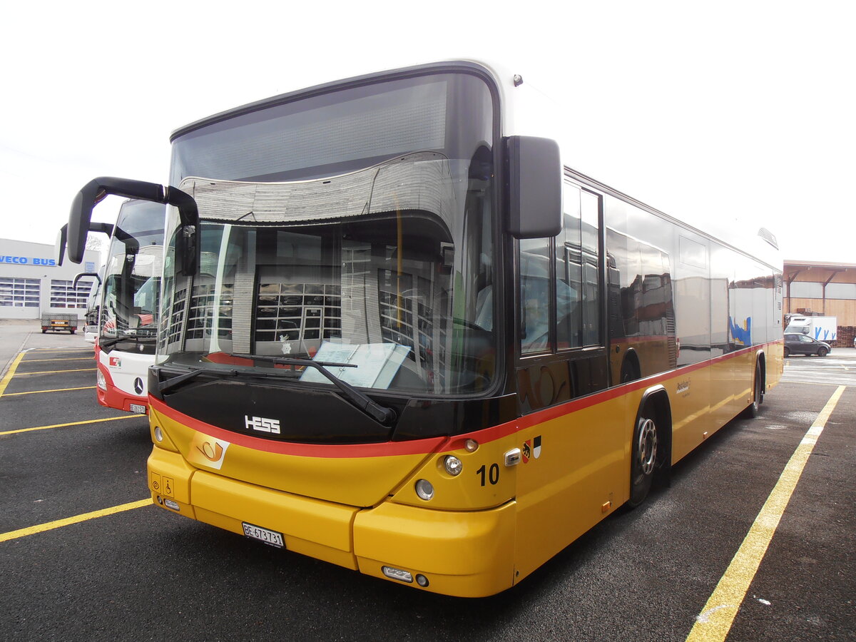 (258'072) - PostAuto Bern - Nr. 10/BE 673'731/PID 5500 - Hess (ex Klopfstein, Laupen Nr. 10) am 1. Januar 2024 in Kerzers, Interbus