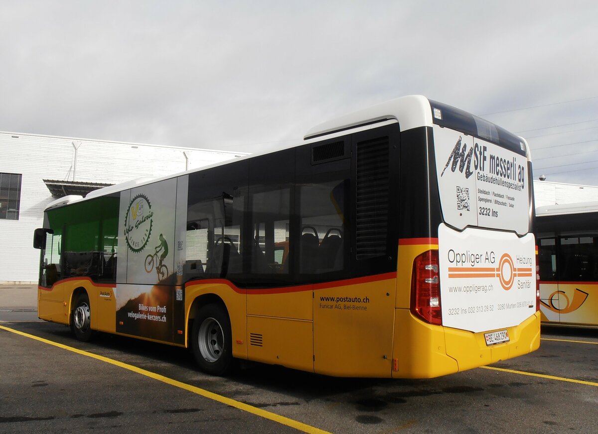 (258'086) - Funi-Car, Biel - Nr. EP08/BE 468'290/PID 10'063 - Mercedes (ex Eurobus, Bern Nr. 8) am 1. Januar 2024 in Kerzers, Interbus