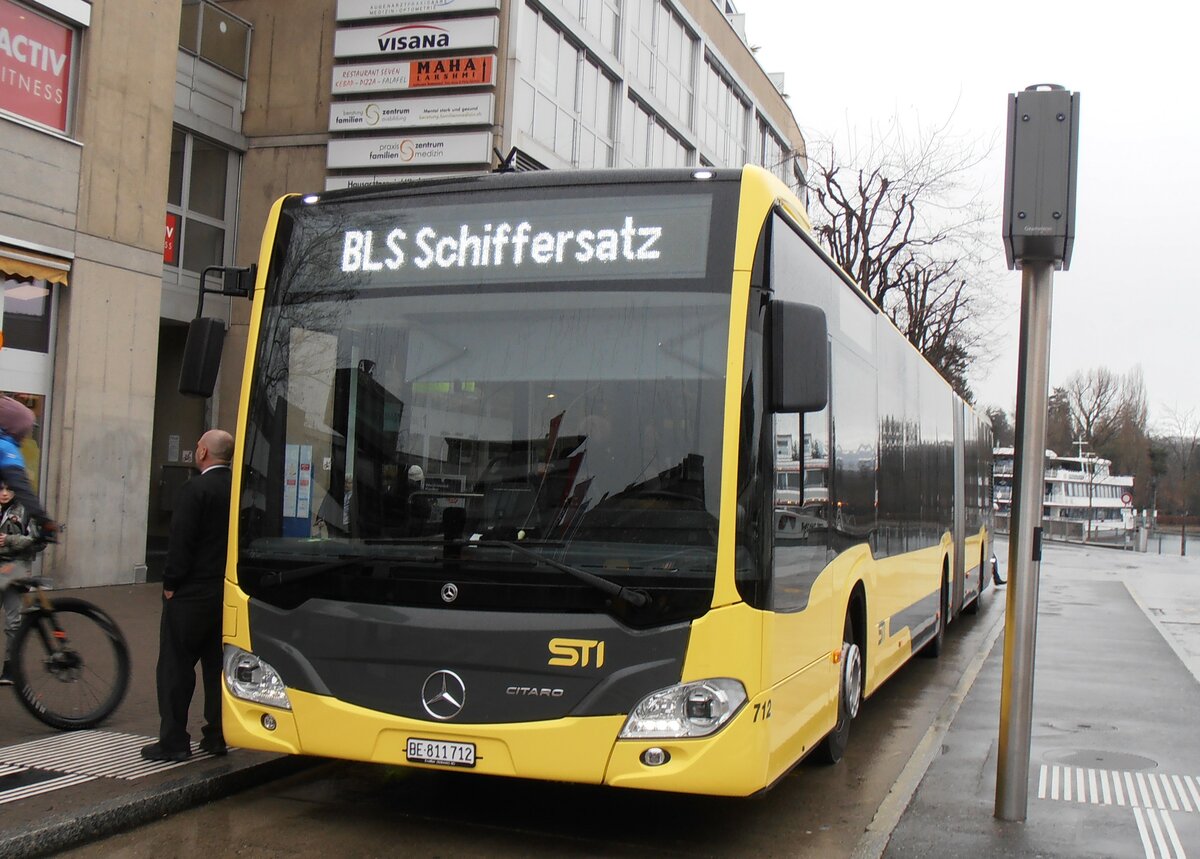 (258'120) - STI Thun - Nr. 712/BE 811'712 - Mercedes am 5. Januar 2024 beim Bahnhof Thun