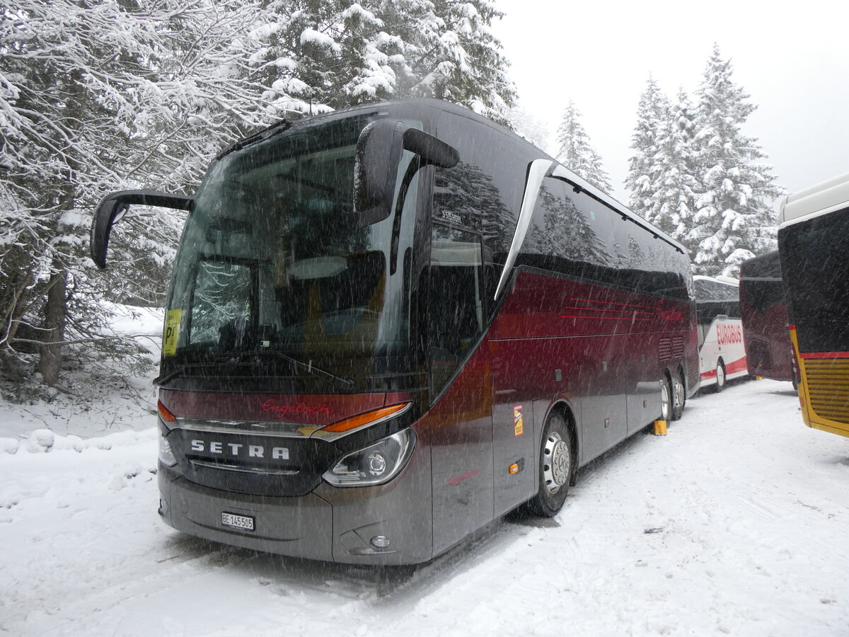 (258'315) - Engeloch, Riggisberg - BE 145'505 - Setra am 6. Januar 2024 in Adelboden, Unter dem Birg