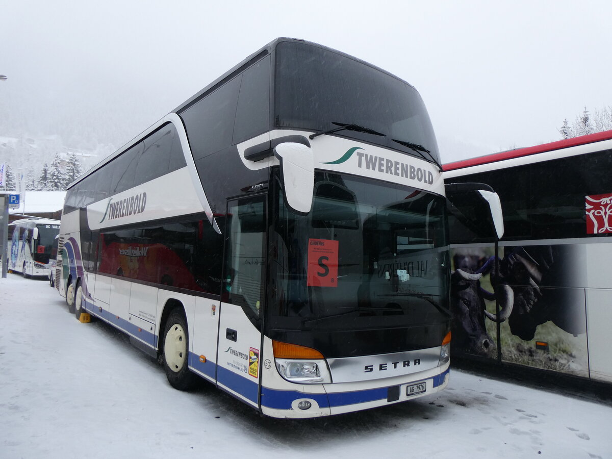 (258'369) - Twerenbold, Baden - Nr. 50/AG 7976 - Setra am 6. Januar 2024 in Adelboden, ASB