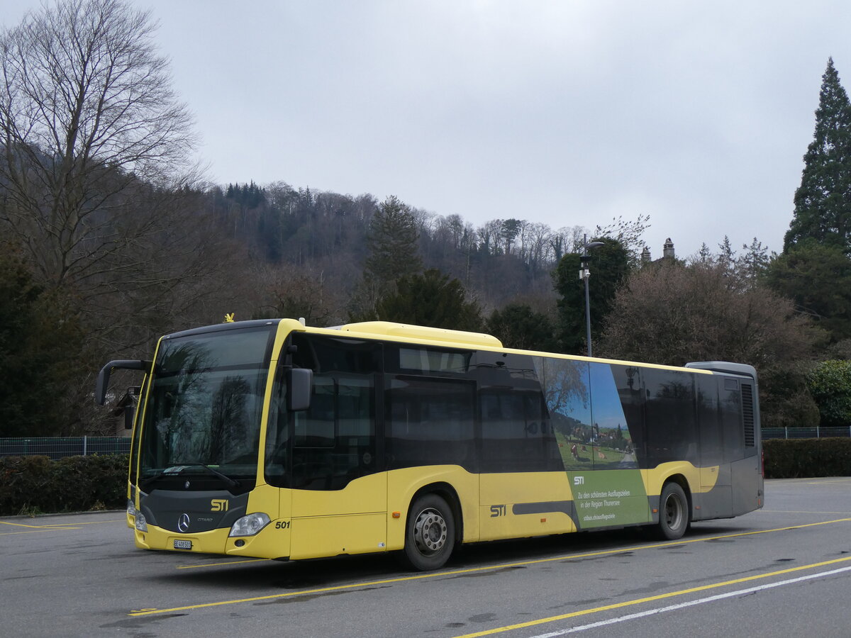 (258'505) - STI Thun - Nr. 501/BE 408'501 - Mercedes am 9. Januar 2024 bei der Schifflndte Thun