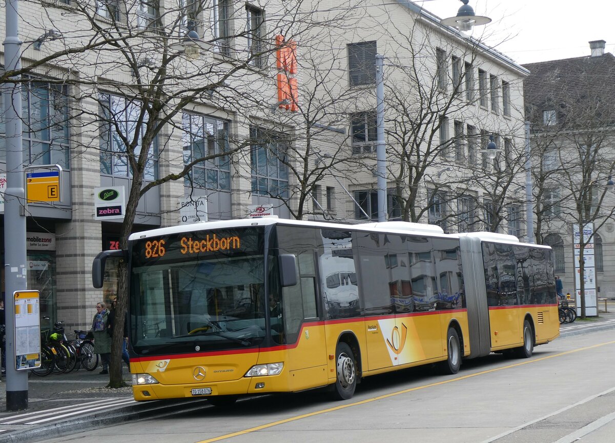 (259'057) - PostAuto Ostschweiz - TG 158'076/PID 5504 - Mercedes (ex PostAuto Nordschweiz) am 2. Februar 2024 beim Bahnhof Frauenfeld