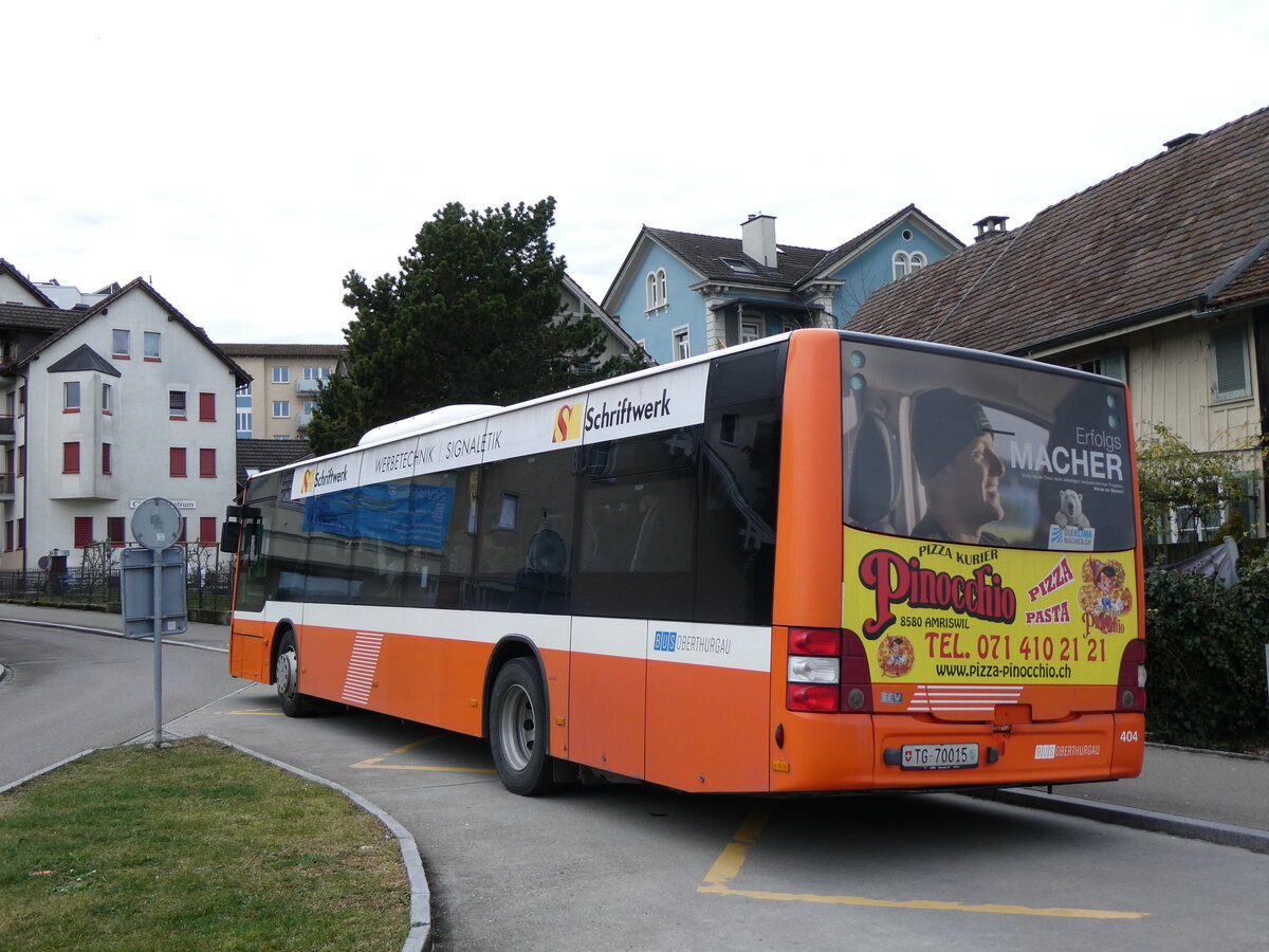 (259'064) - BOTG Amriswil - Nr. 404/TG 70'015 - MAN (ex Nr. 9) am 2. Februar 2024 beim Bahnhof Romanshorn