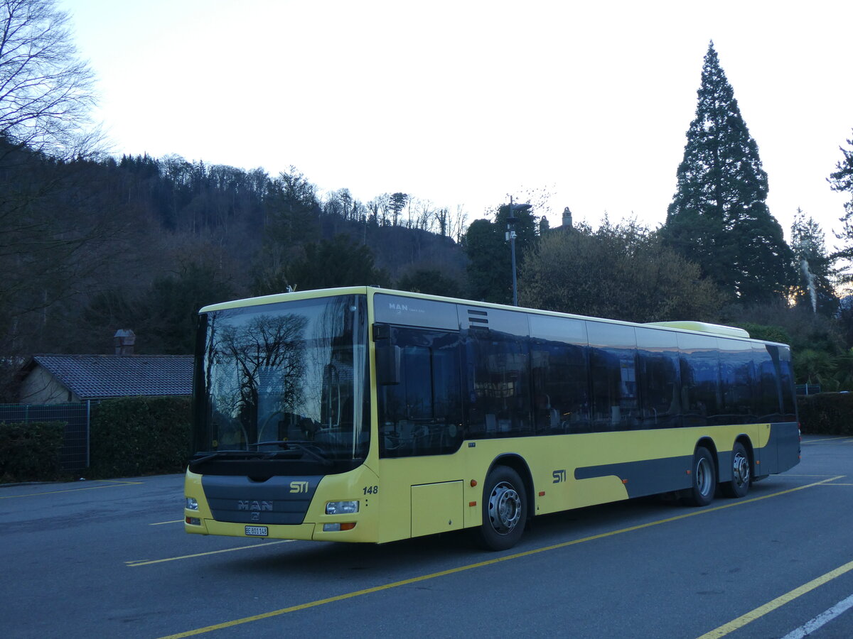 (259'069) - STI Thun - Nr. 148/BE 801'148 - MAN am 3. Februar 2024 bei der Schifflndte Thun