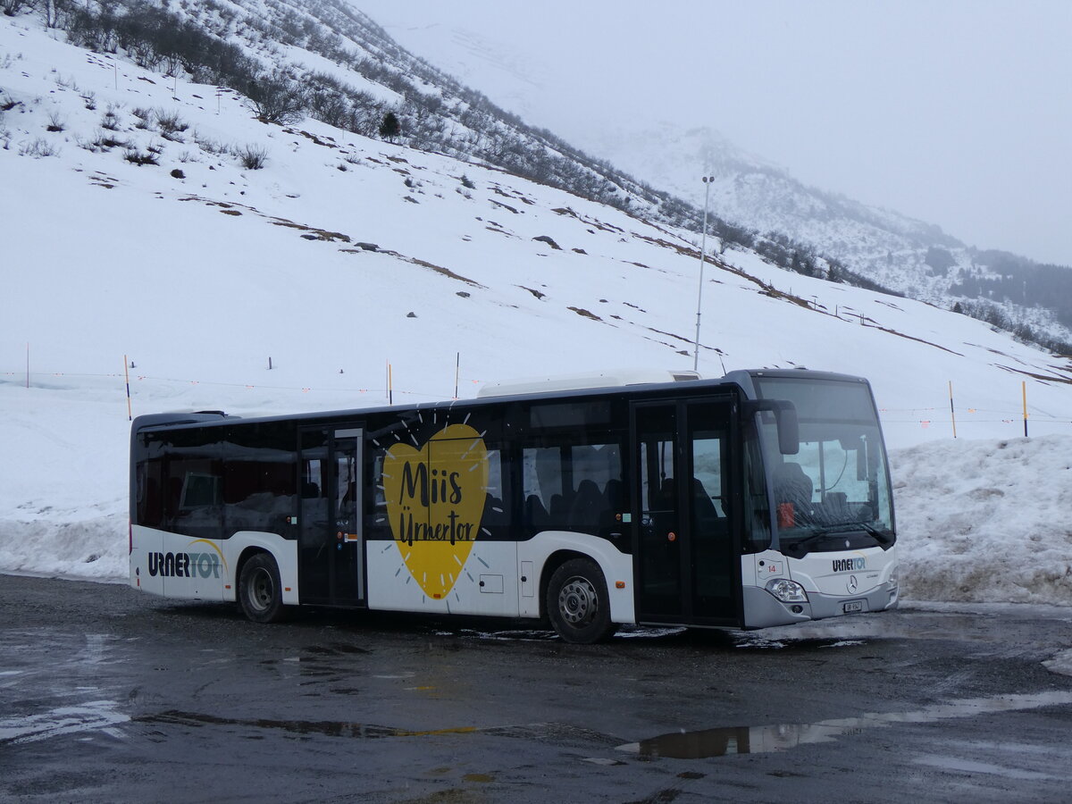 (259'239) - AAGU Altdorf - Nr. 14/UR 9347 - Mercedes am 10. Februar 2024 in Andermatt, Gemsstockbahn