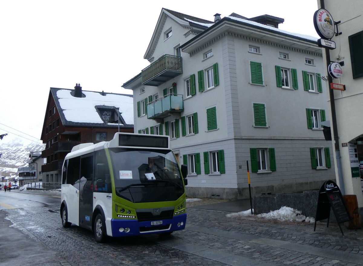 (259'252) - Thur-Taxi, Weinfelden - TG 32'756 - eKarsan am 10. Februar 2024 in Andermatt, Gasthaus Skiklub (Einsatz Andermatt-Urserntal Tourismus, Andermatt)