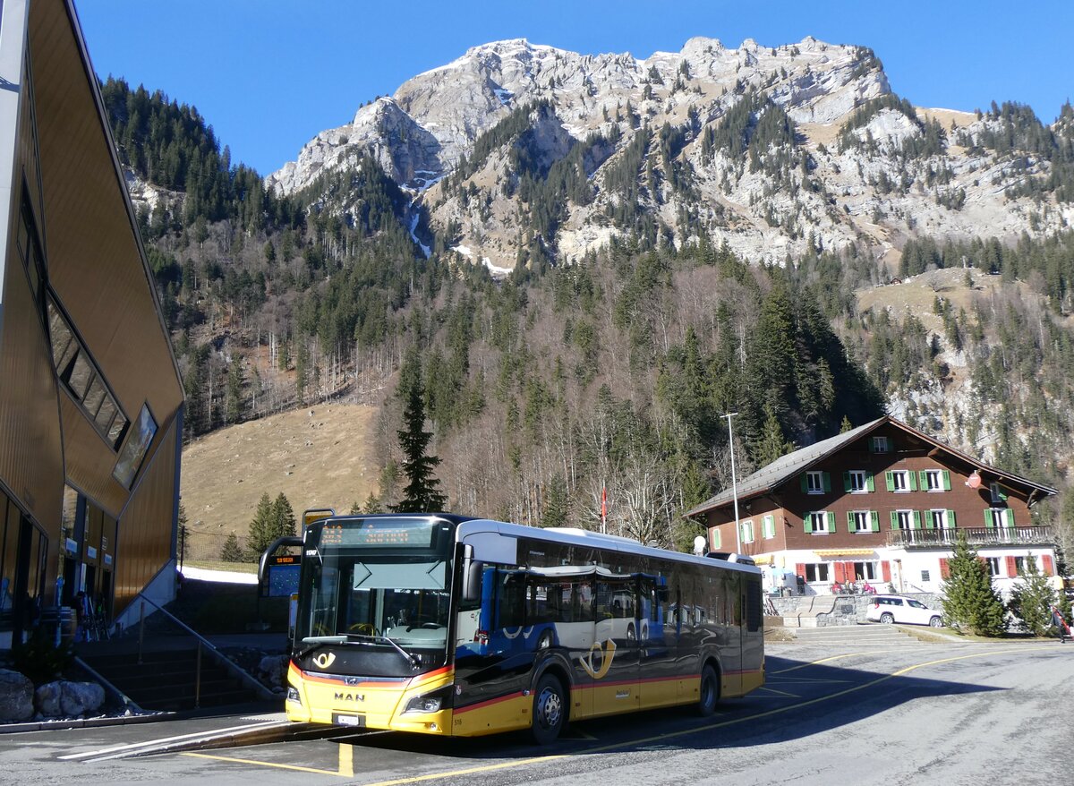 (259'297) - PostAuto Zentralschweiz - Nr. 516/OW 40'016/PID 11'747 - MAN (ex Nr. 16) am 13. Februar 2024 auf der Stckalp