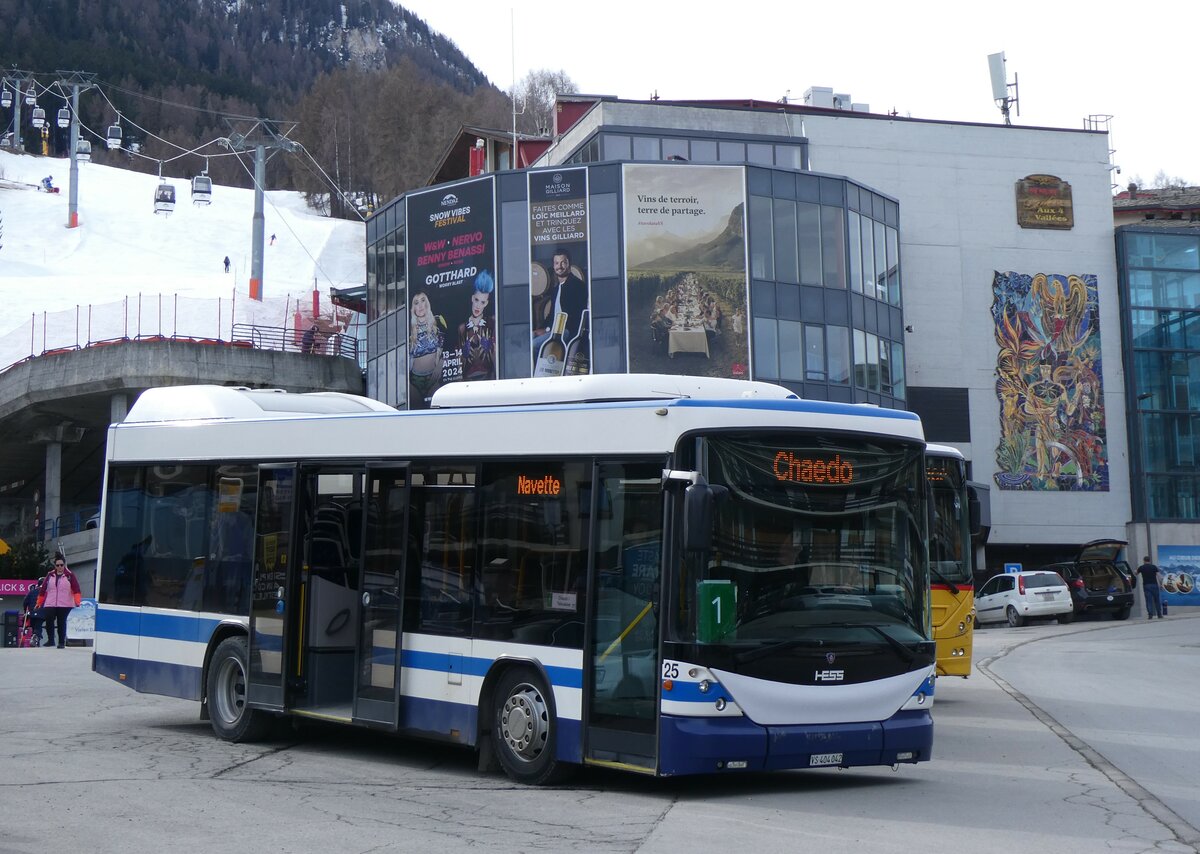 (259'358) - Lathion, Sion - Nr. 25/VS 404'042 - Scania/Hess (ex AHW Horgen; ex ZVB Zug Nr. 140) am 16. Februar 2024 in Haute-Nendaz, Tlcabine 