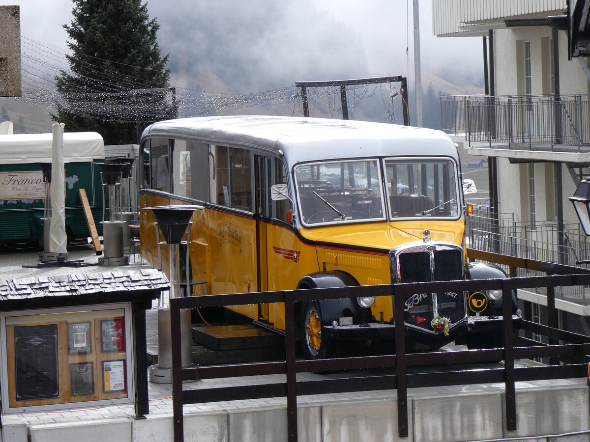 (259'460) - Peter, Luthern Bad - FBW/Gangloff (ex Reusser, Bassersdorf; ex Panel, Pverenges; ex P 24'562; ex P 1351) am 19. Februar 2024 in Adelboden, Hotel Beau Site