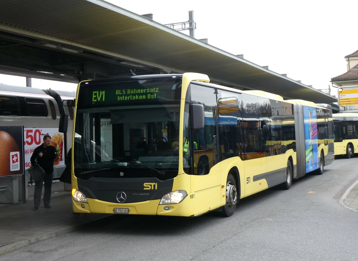 (259'657) - STI Thun - Nr. 161/BE 752'161 - Mercedes am 26. Februar 2024 beim Bahnhof Spiez