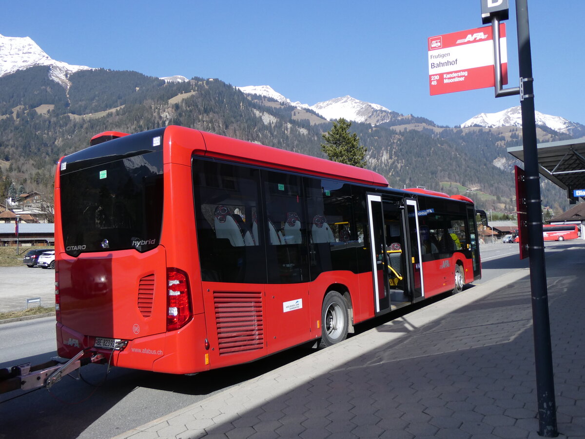 (259'798) - AFA Adelboden - Nr. 96/BE 823'926 - Mercedes am 29. Februar 2024 beim Bahnhof Frutigen