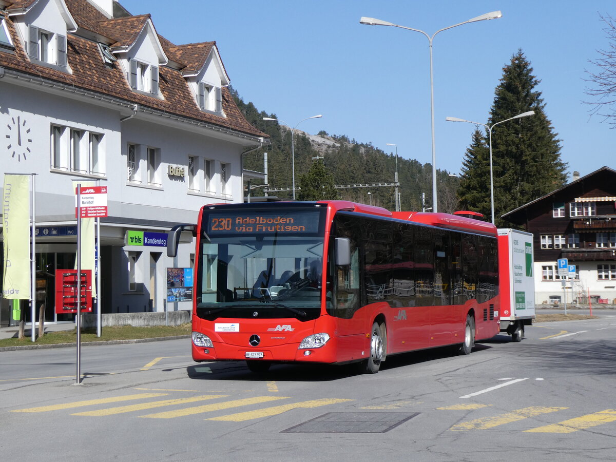 (259'799) - AFA Adelboden - Nr. 96/BE 823'926 - Mercedes am 29. Februar 2024 beim Bahnhof Kandersteg