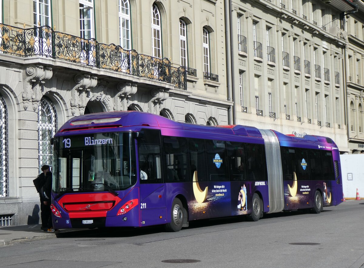 (259'819) - Bernmobil, Bern - Nr. 211/BE 881'211 - Volvo am 29. Februar 2024 in Bern, Bundesplatz