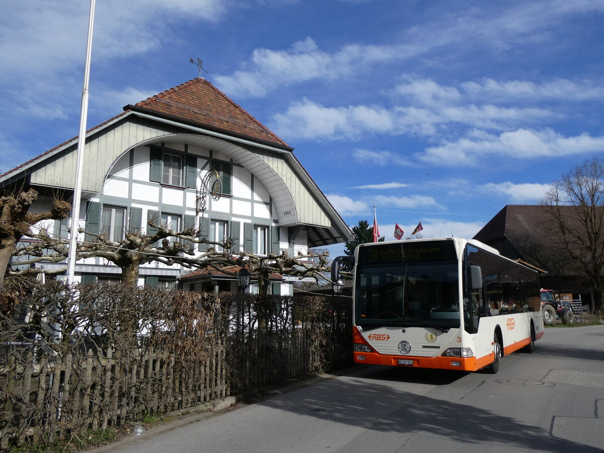 (260'016) - RBS Worblaufen - Nr. 3/BE 767'003 - Mercedes am 3. Mrz 2024 in Mattstetten, Rssli