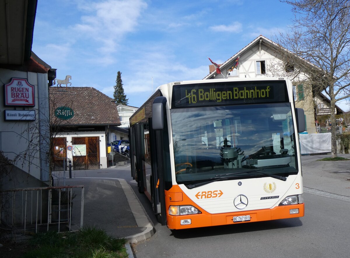 (260'030) - RBS Worblaufen - Nr. 3/BE 767'003 - Mercedes am 3. Mrz 2024 in Habstetten, Rssli