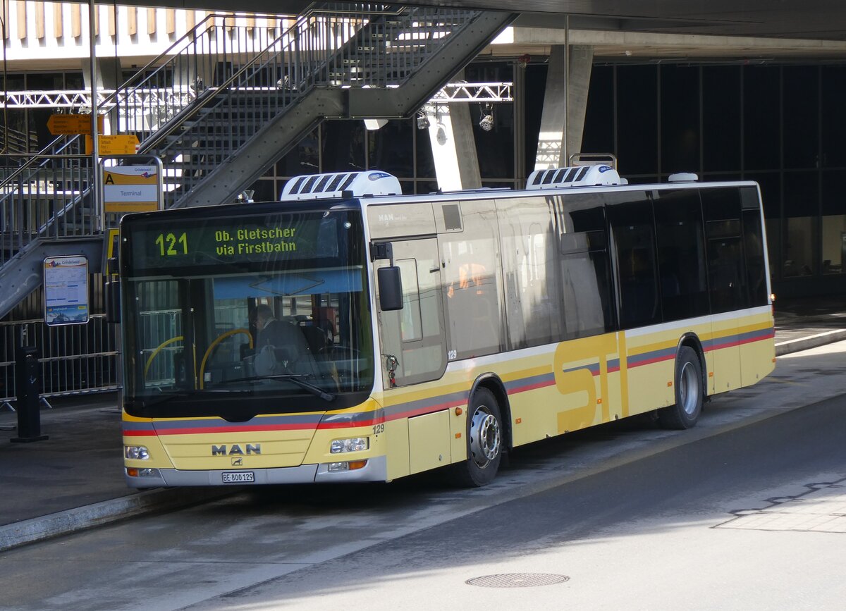 (260'462) - STI Thun - Nr. 129/BE 800'129 - MAN am 19. Mrz 2024 in Grindelwald, Terminal