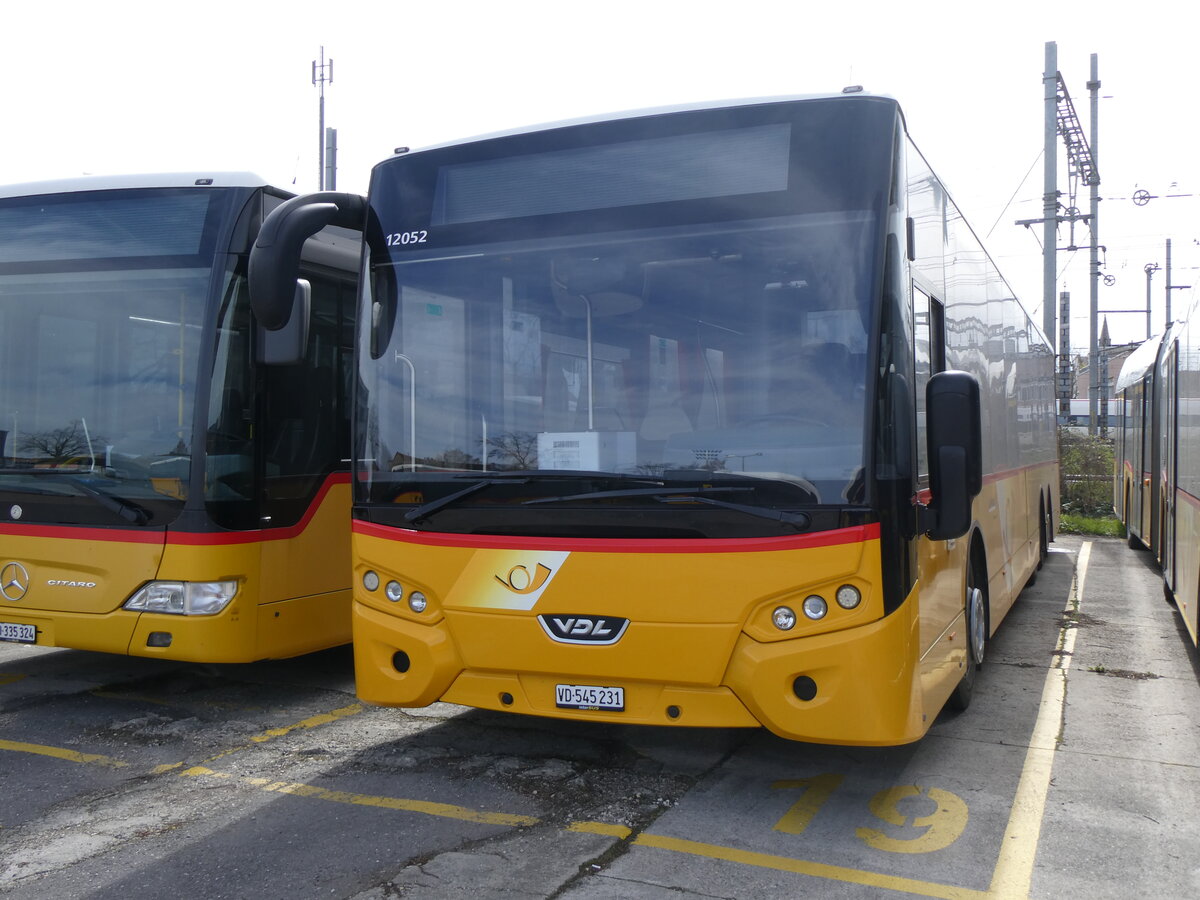 (260'818) - CarPostal Ouest - VD 545'231/PID 12'052 - VDL (ex Ballestraz, Grne) am 29. Mrz 2024 in Yverdon, Garage