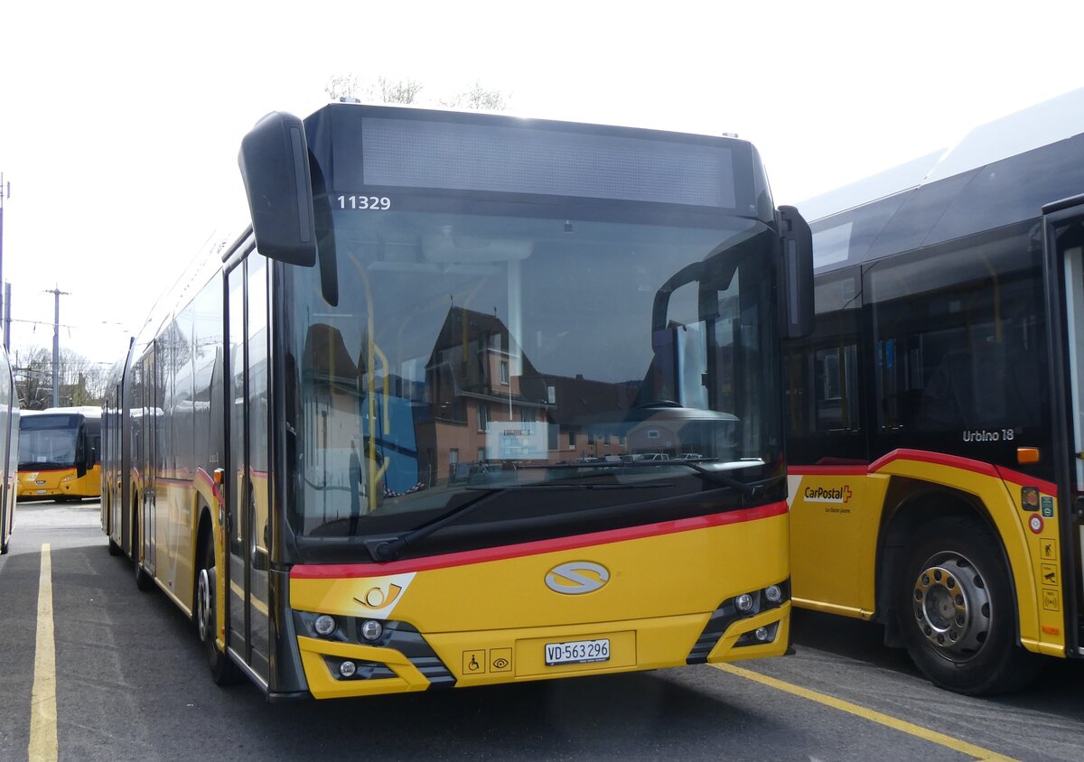 (260'825) - CarPostal Ouest - VD 563'296/PID 11'329 - Solaris am 29. Mrz 2024 in Yverdon, Garage