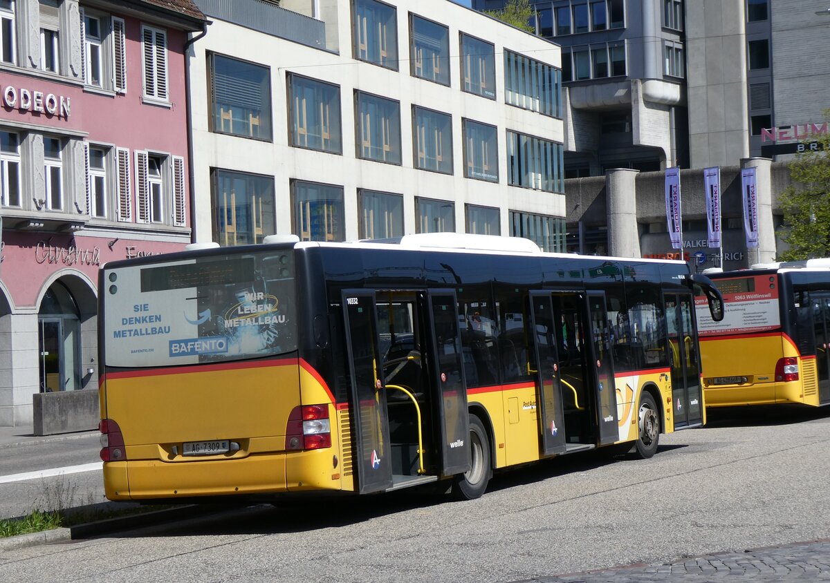 (261'137) - Voegtlin-Meyer, Brugg - Nr. 130/AG 7309/PID 10'332 - MAN am 12. April 2024 beim Bahnhof Brugg