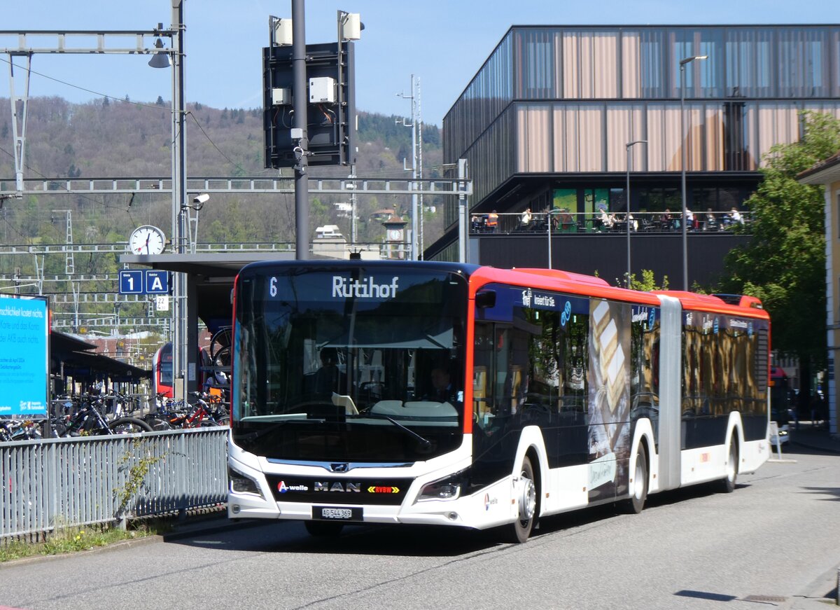 (261'151) - Indermhle, Rekingen - Nr. 132/AG 544'369 - MAN am 12. April 2024 beim Bahnhof Baden