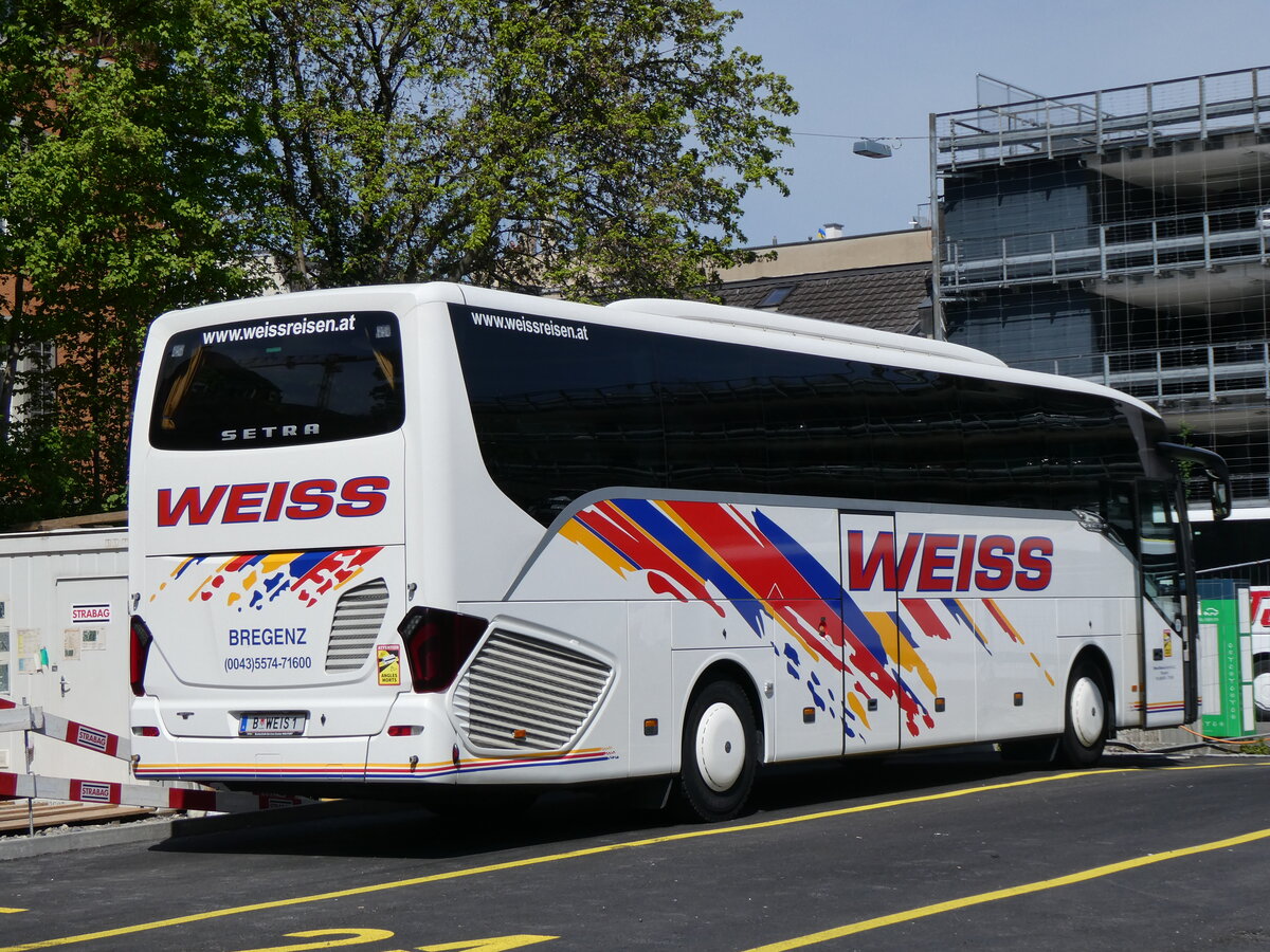 (261'202) - Aus Oesterreich: Weiss, Bregenz - B WEIS 1 - Setra am 12. April 2024 in Zrich, Sihlquai