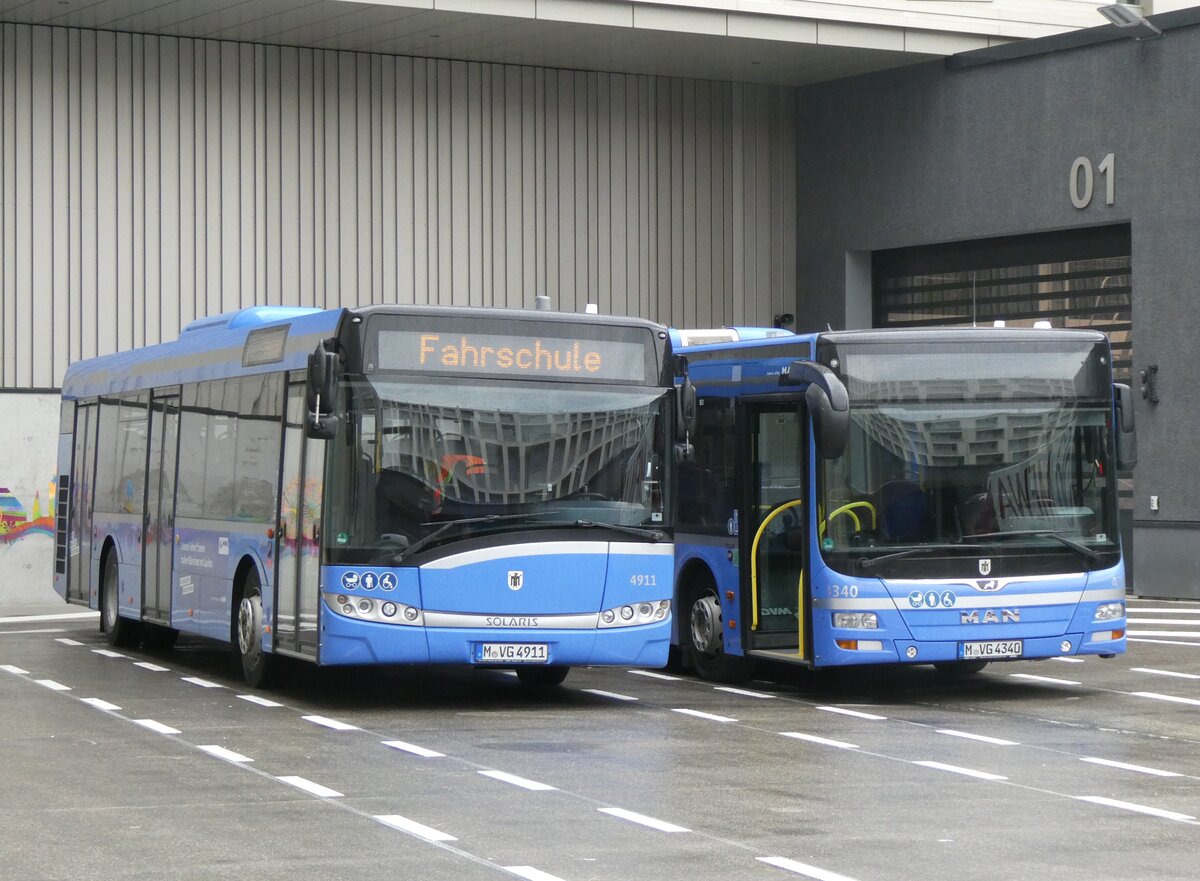 (261'471) - MVG Mnchen - Nr. 4911/M-VG 4911 - Solaris am 15. April 2024 in Moosach, Betriebshof