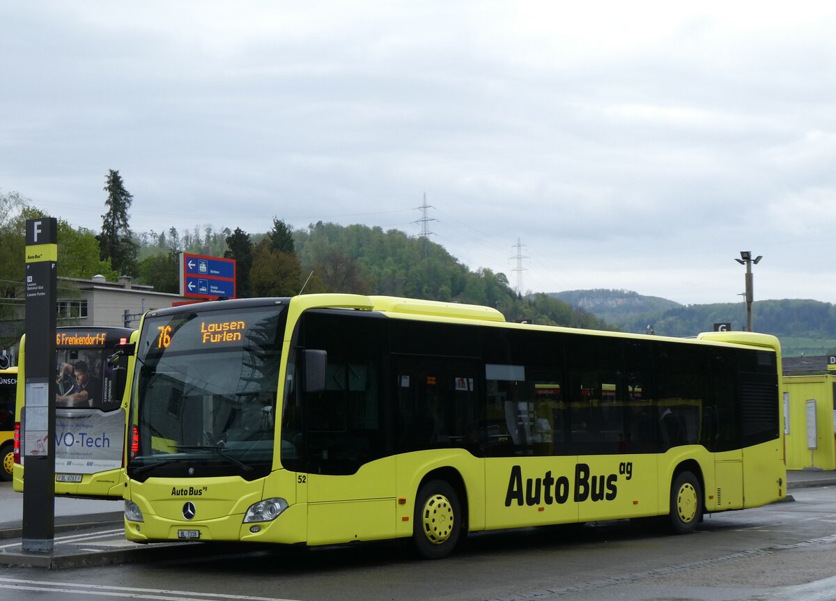 (261'555) - AAGL Liestal - Nr. 52/BL 7318 - Mercedes am 19. April 2024 beim Bahnhof Liestal