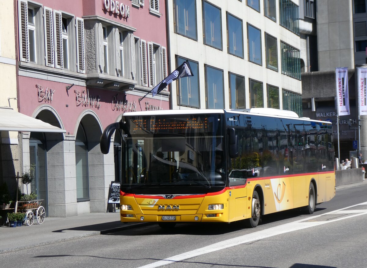 (261'737) - Voegtlin-Meyer, Brugg - Nr. 143/AG 345'738/PID 10'842 - MAN am 27. April 2024 beim Bahnhof Brugg