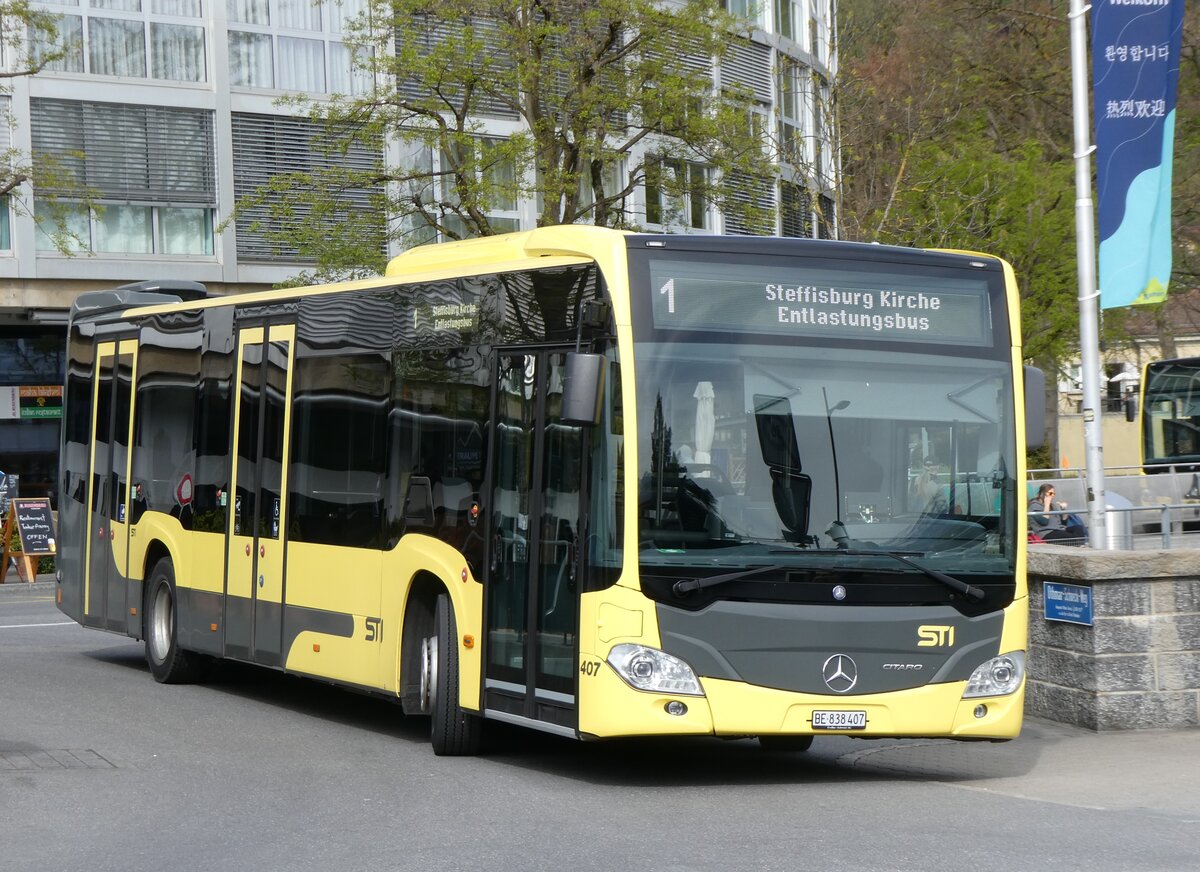 (261'844) - STI Thun - Nr. 407/BE 838'407 - Mercedes am 29. April 2024 bei der Schifflndte Thun