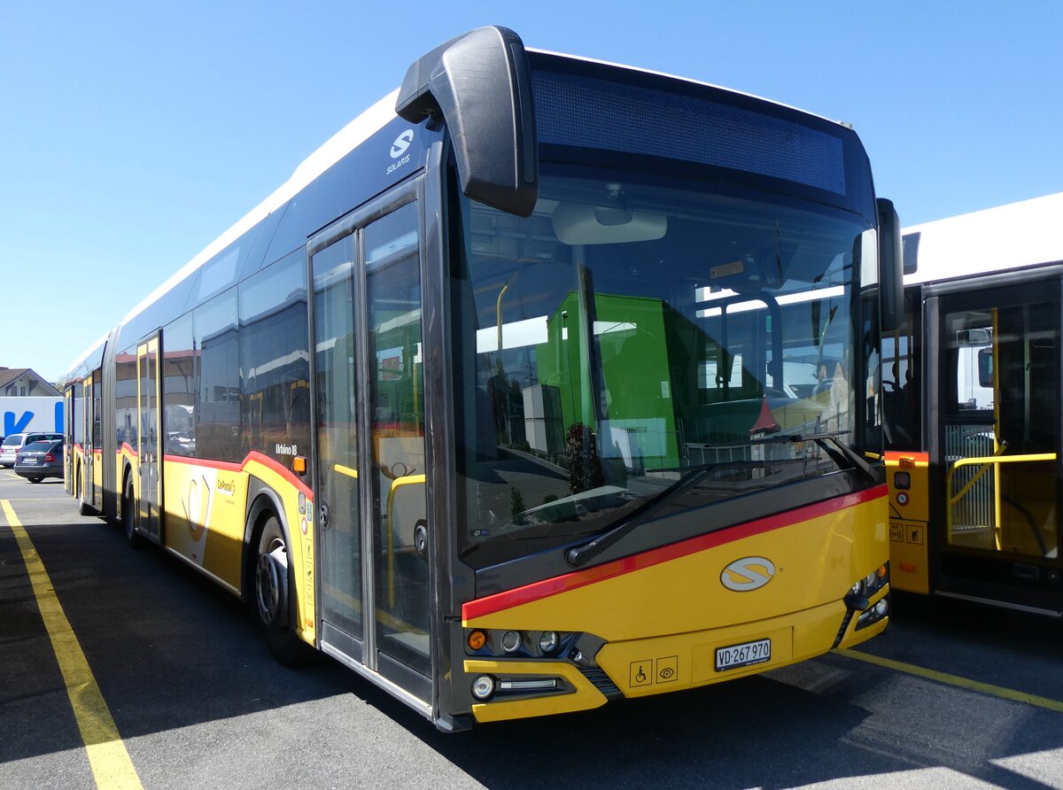 (262'271) - CarPostal Ouest - VD 267'970/PID 11'184 - Solaris am 11. Mai 2024 in Kerzers, Interbus