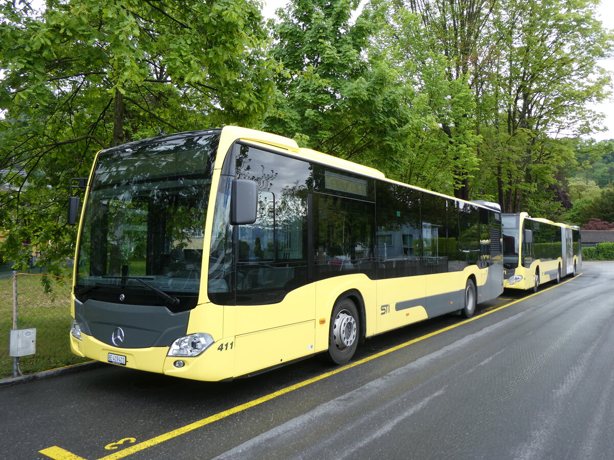 (262'442) - STI Thun - Nr. 411/BE 419'411 - Mercedes am 17. Mai 2024 bei der Schifflndte Thun