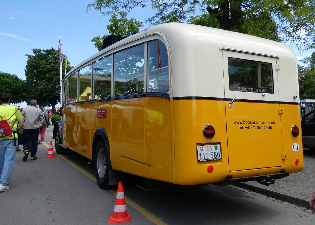 (263'135) - Baumgartner, Horn - Nr. 4/SG 112'580 - Saurer/Saurer (ex Nr. 2; ex Montegazzi, Riva San Vitale; ex AMSA Chiasso Nr. 20; ex OAK Wangen a.A. Nr. 10) am 25. Mai 2024 in Arbon, Arbon Classics