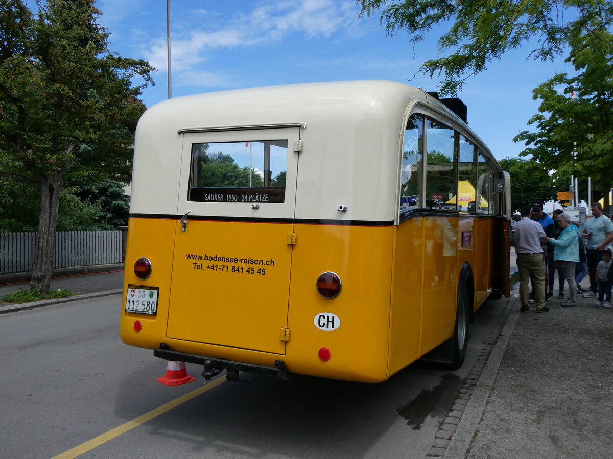 (263'136) - Baumgartner, Horn - Nr. 4/SG 112'580 - Saurer/Saurer (ex Nr. 2; ex Montegazzi, Riva San Vitale; ex AMSA Chiasso Nr. 20; ex OAK Wangen a.A. Nr. 10; ex P 23'082; ex P 2134) am 25. Mai 2024 in Arbon, Arbon Classics