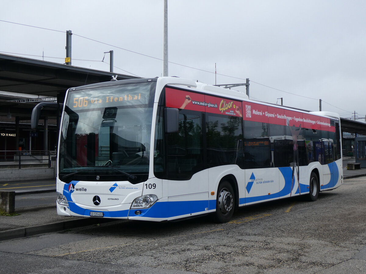 (263'493) - BOGG Wangen b.O. - Nr. 109/SO 120'402 - Mercedes am 9. Juni 2024 beim Bahnhof Olten