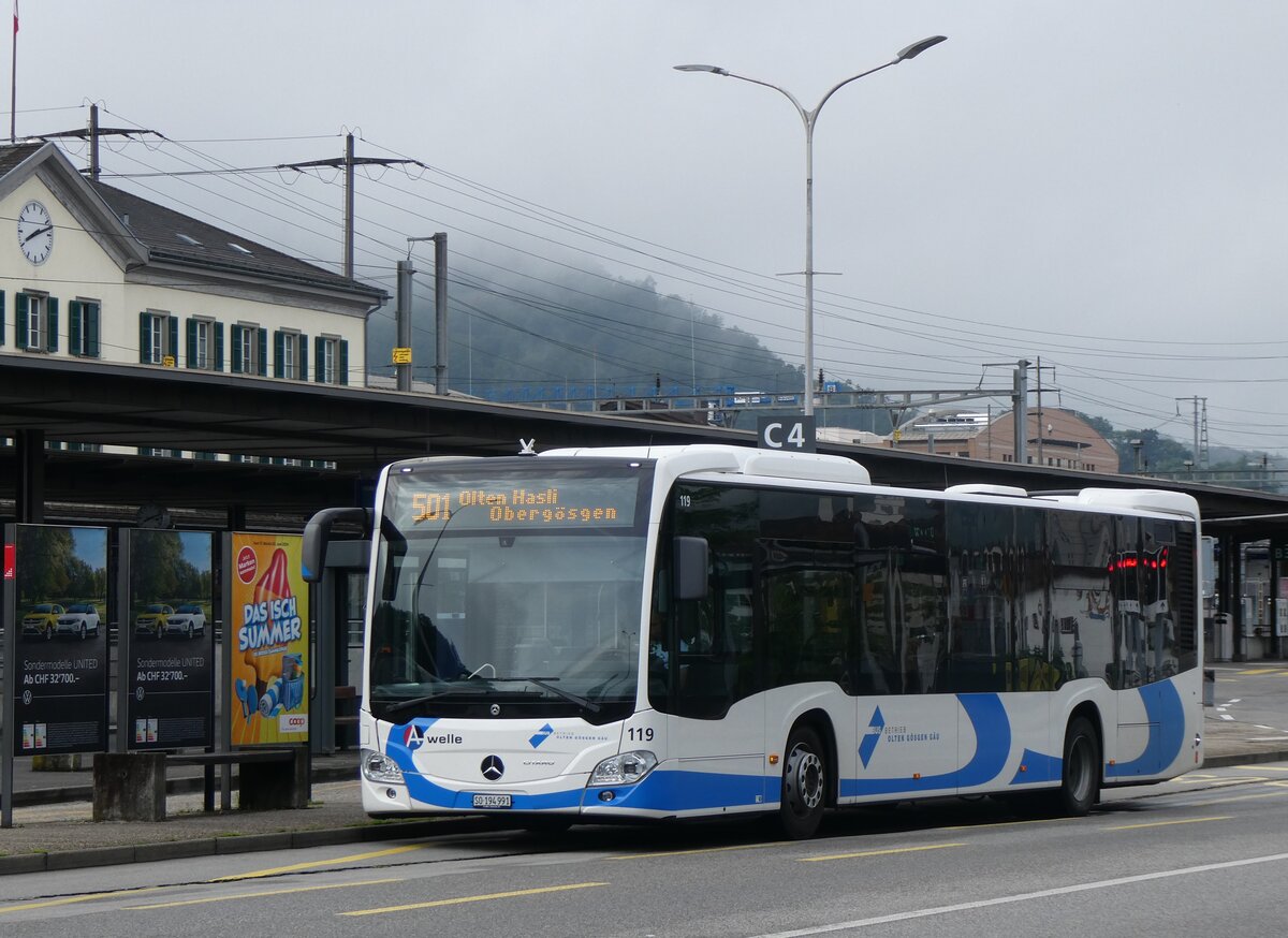 (263'494) - BOGG Wangen b.O. - Nr. 119/SO 194'991 - Mercedes am 9. Juni 2024 beim Bahnhof Olten