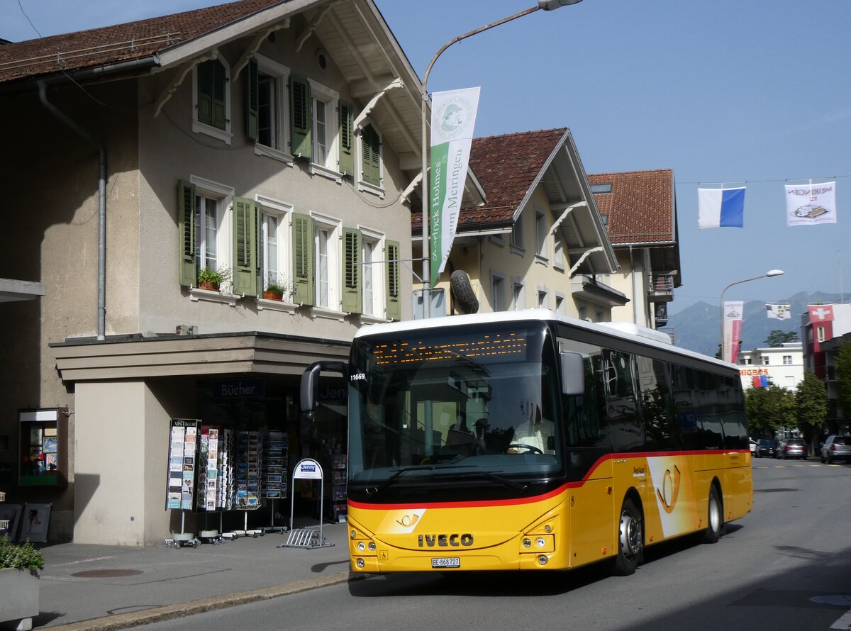 (264'079) - Flck, Brienz - Nr. 27/BE 868'727/PID 11'669 - Iveco am 29. Juni 2024 in Meiringen, Bahnhofstrasse