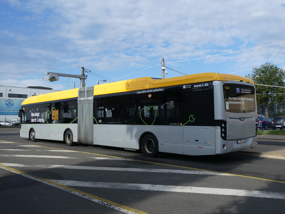 (264'655) - LVB Leipzig - Nr. 14'243/L-DE 1153 - eVDL am 11. Juli 2024 in Leipzig, Paunsdorf Strassenbahnhof