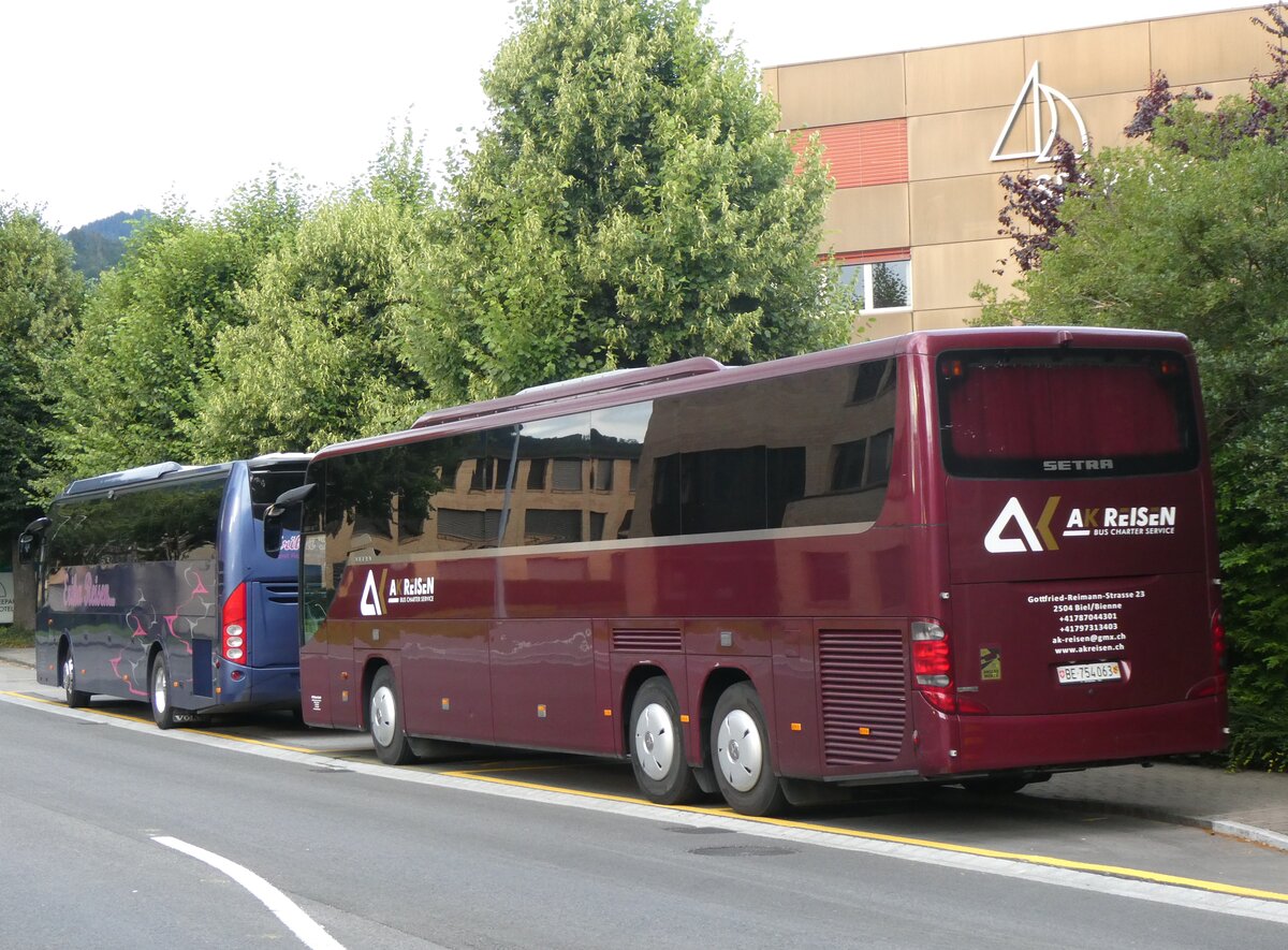 (264'852) - AK Reisen, Biel - BE 754'063 - Setra am 17. Juli 2024 in Thun, Hotel Seepark