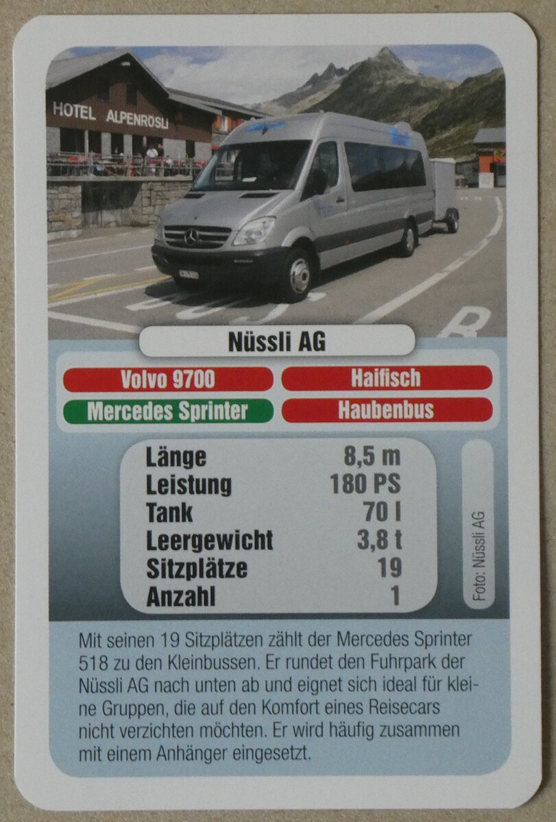 (265'229) - Quartett-Spielkarte mit Mercedes Sprinter am 29. Juli 2024 in Thun