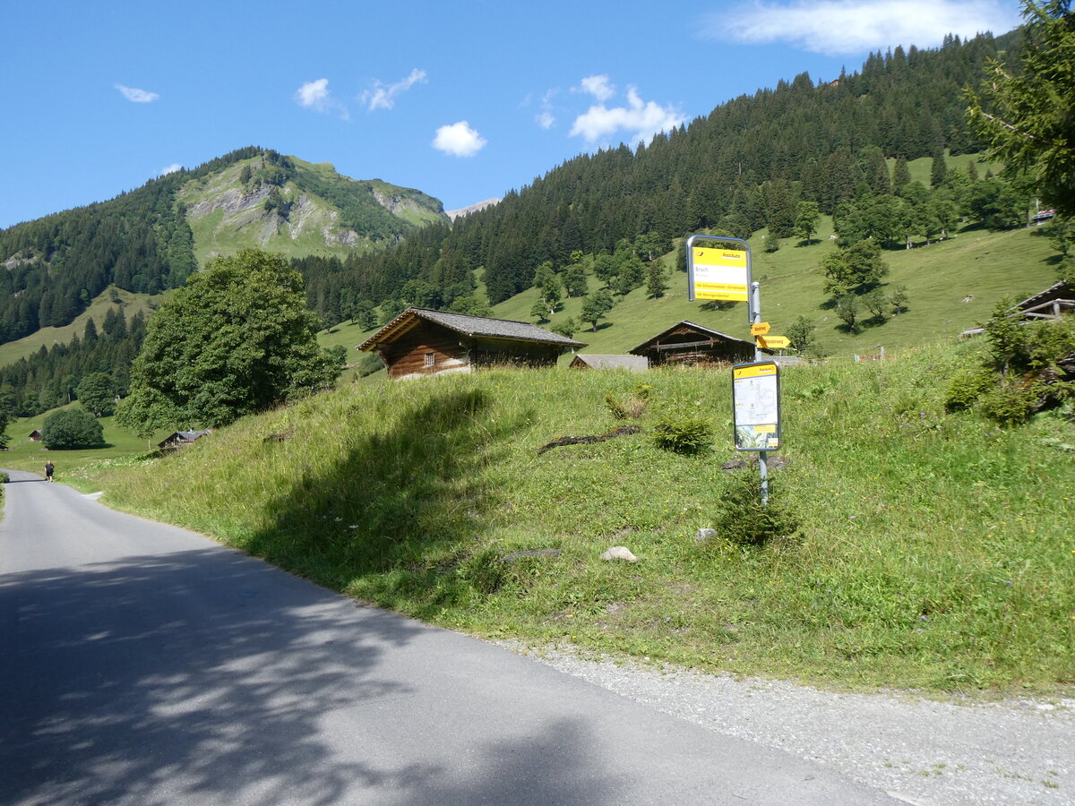 (265'590) - PostAuto-Haltestelle am 13. August 2024 in Rosenlaui, Broch