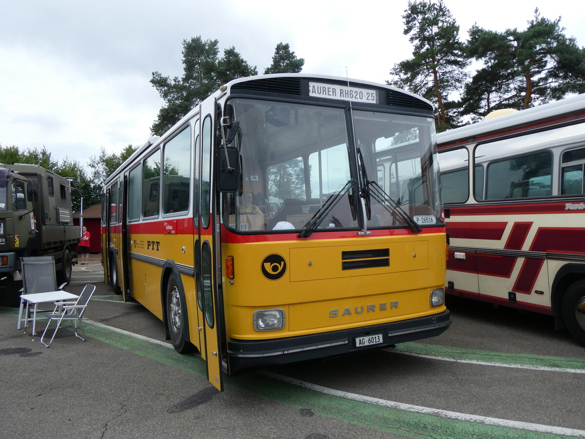 (265'826) - Gloor, Staufen - AG 6013 - Saurer/Hess (ex ALMAT, Tagelswangen; ex P 26'516) am 17. August 2024 in Neuhausen, Langriet