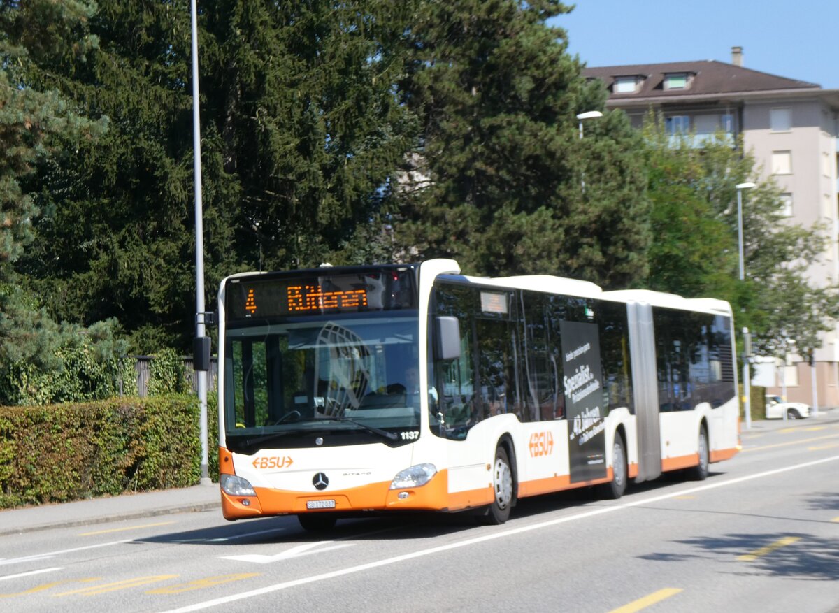 (266'298) - BSU Solothurn - Nr. 1137/SO 172'037 - Mercedes (ex Nr. 37) am 29. August 2024 beim Hauptbahnhof Solothurn