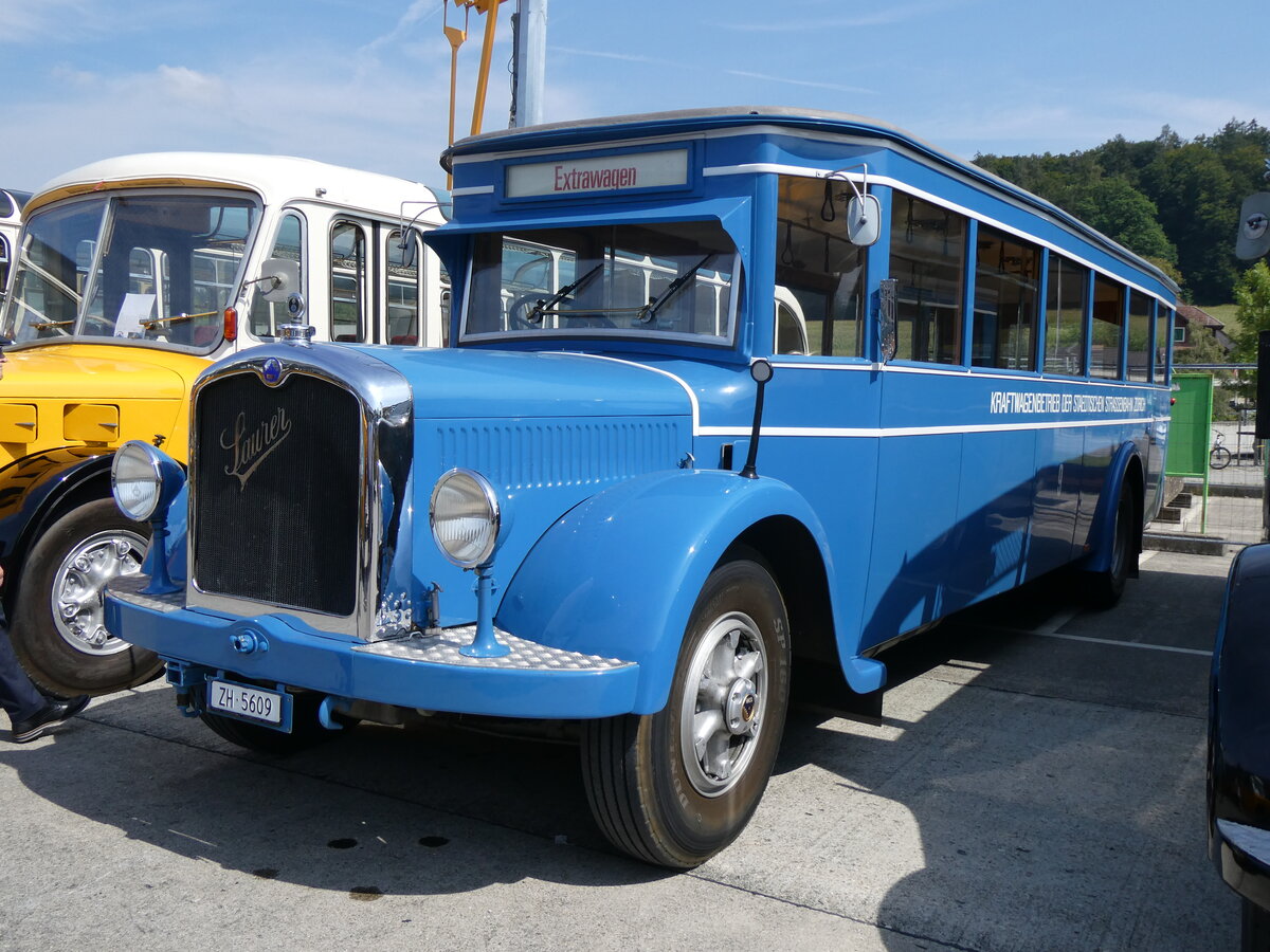 (266'466) - VBZ Zrich - Nr. 9/ZH 5609 - Saurer/SWS (ex Bamert, Wollerau; ex BBA Aarau Nr. 1; ex VBZ Zrich Nr. 209; ex VBZ Zrich Nr. 9) am 31. August 2024 in Oberkirch, CAMPUS Sursee