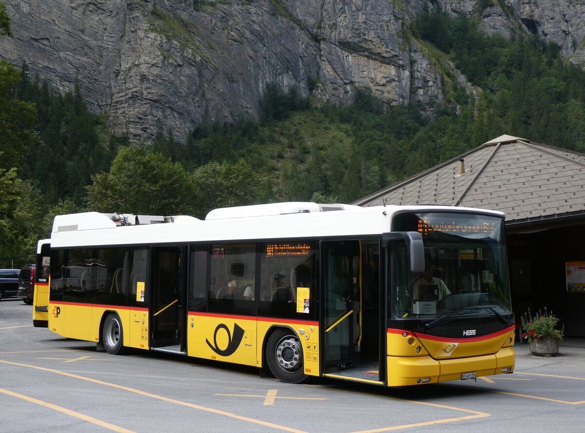 (266'608) - PostAuto Bern - BE 669'359/PID 10'147 - Hess (ex Nr. 6; ex Klopfstein, Laupen Nr. 6) am 3. September 2024 in Stechelberg, Hotel