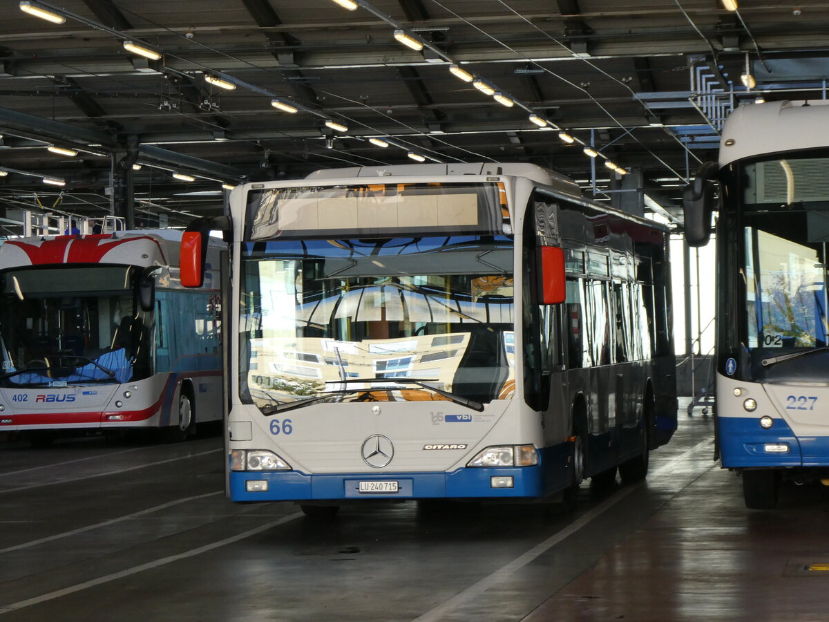 (266'747) - VBL Luzern - Nr. 66/LU 240'715 - Mercedes am 7. September 2024 in Luzern, Depot