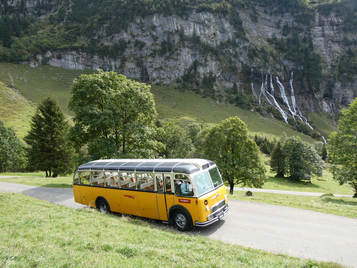 (267'453) - Gast, Reutigen - Nr. 1/BE 24'079 - FBW/FHS (ex Lambach, Gommiswald; ex Hotz, Rickenbach bei Wil/TG; ex P 24'079; ex P 21'579) am 22. September 2024 in Innertkirchen, Schwarzental