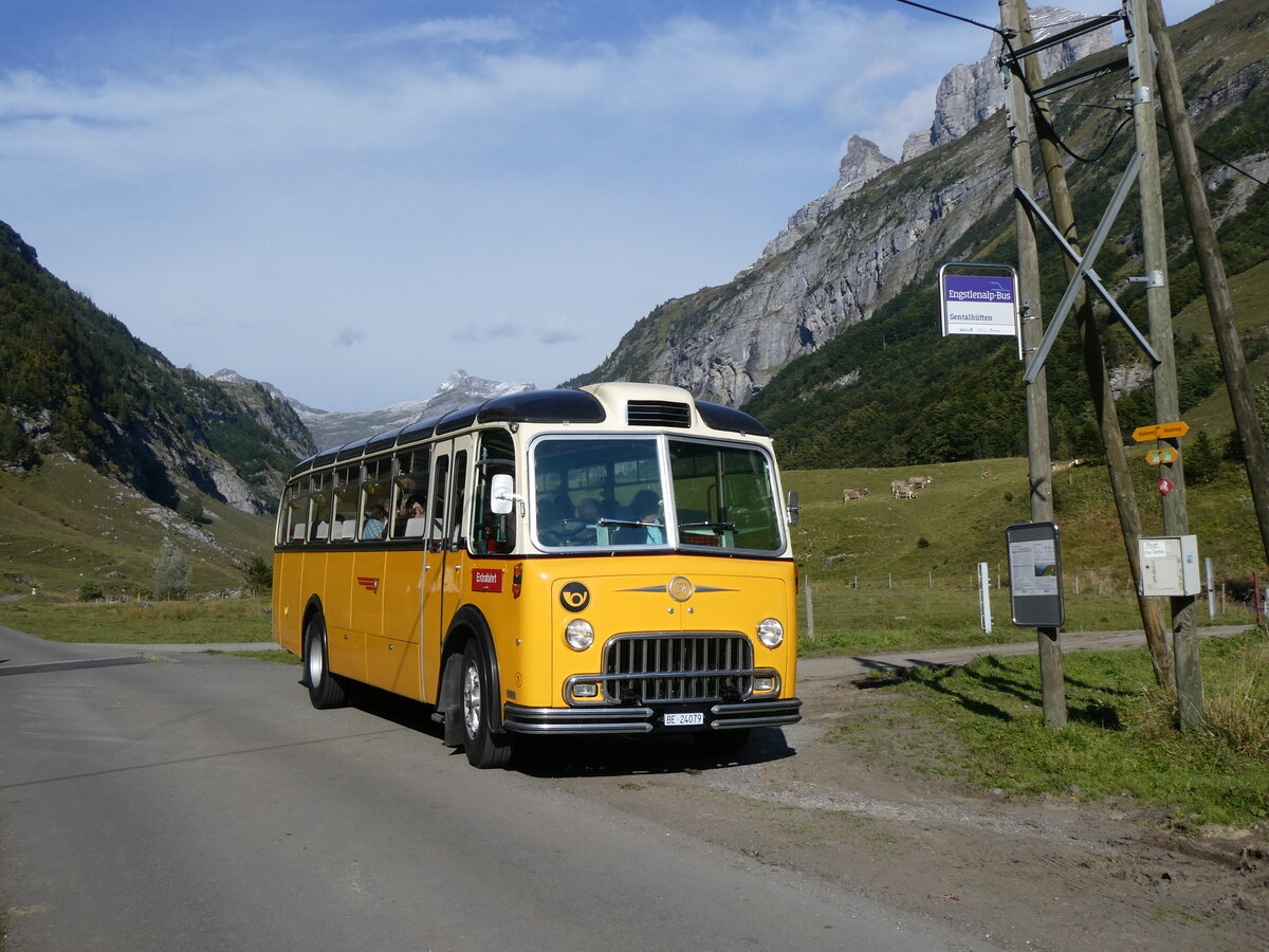 (267'499) - Gast, Reutigen - Nr. 1/BE 24'079 - FBW/FHS (ex Lambach, Gommiswald; ex Hotz, Rickenbach bei Wil/TG; ex P 24'079; ex P 21'579) am 22. September 2024 in Innertkirchen, Gentalhtten