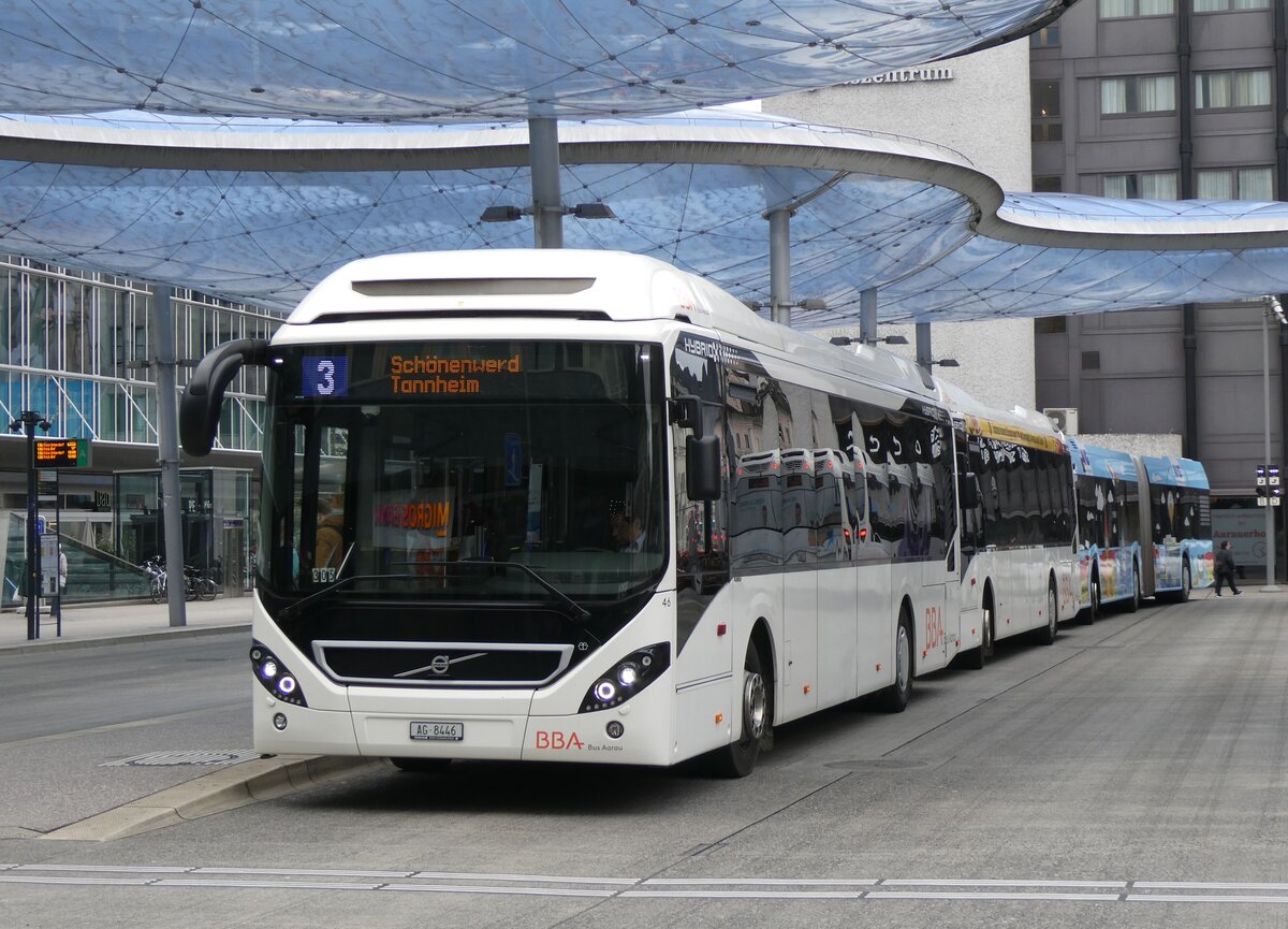 (267'667) - BBA Aarau - Nr. 46/AG 8446 - Volvo am 3. Oktober 2024 beim Bahnhof Aarau