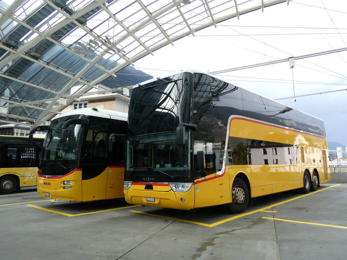 (267'841) - PostAuto Graubnden - GR 170'403/PID 11'108 - Van Hool am 8. Oktober 2024 in Chur, Postautostation